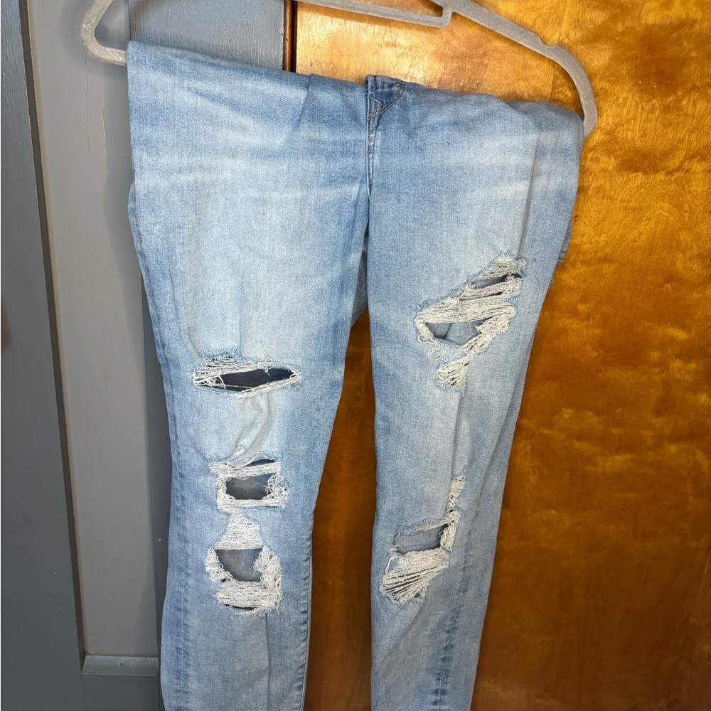 American Eagle Outfitters Blue Skinny Distressed Jeggings